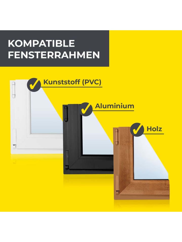 EASYmaxx EASYmaxx Fenster Moskitonetz mit Klettverschluss - 130x150cm - Schwarz - 4er-Set günstig kaufen onesize
