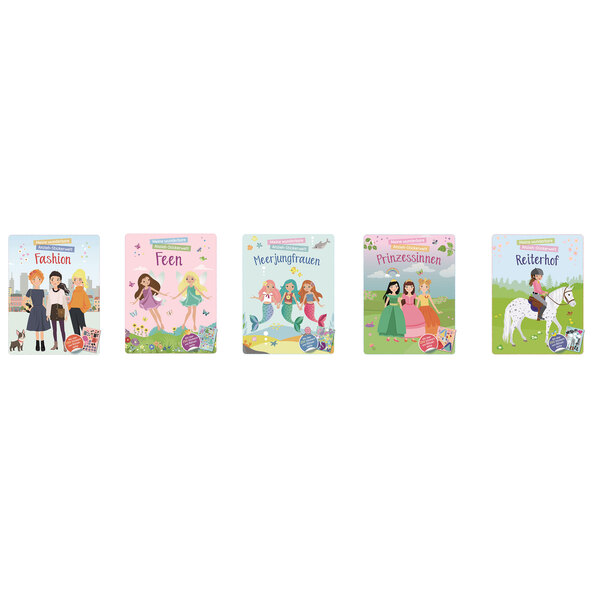 Anziehpuppen Stickerbuch, 5er Set