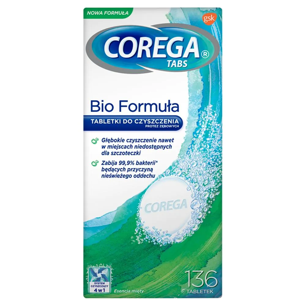Corega Tabs Bio Formula, Tablete za otapanje za čišćenje proteza