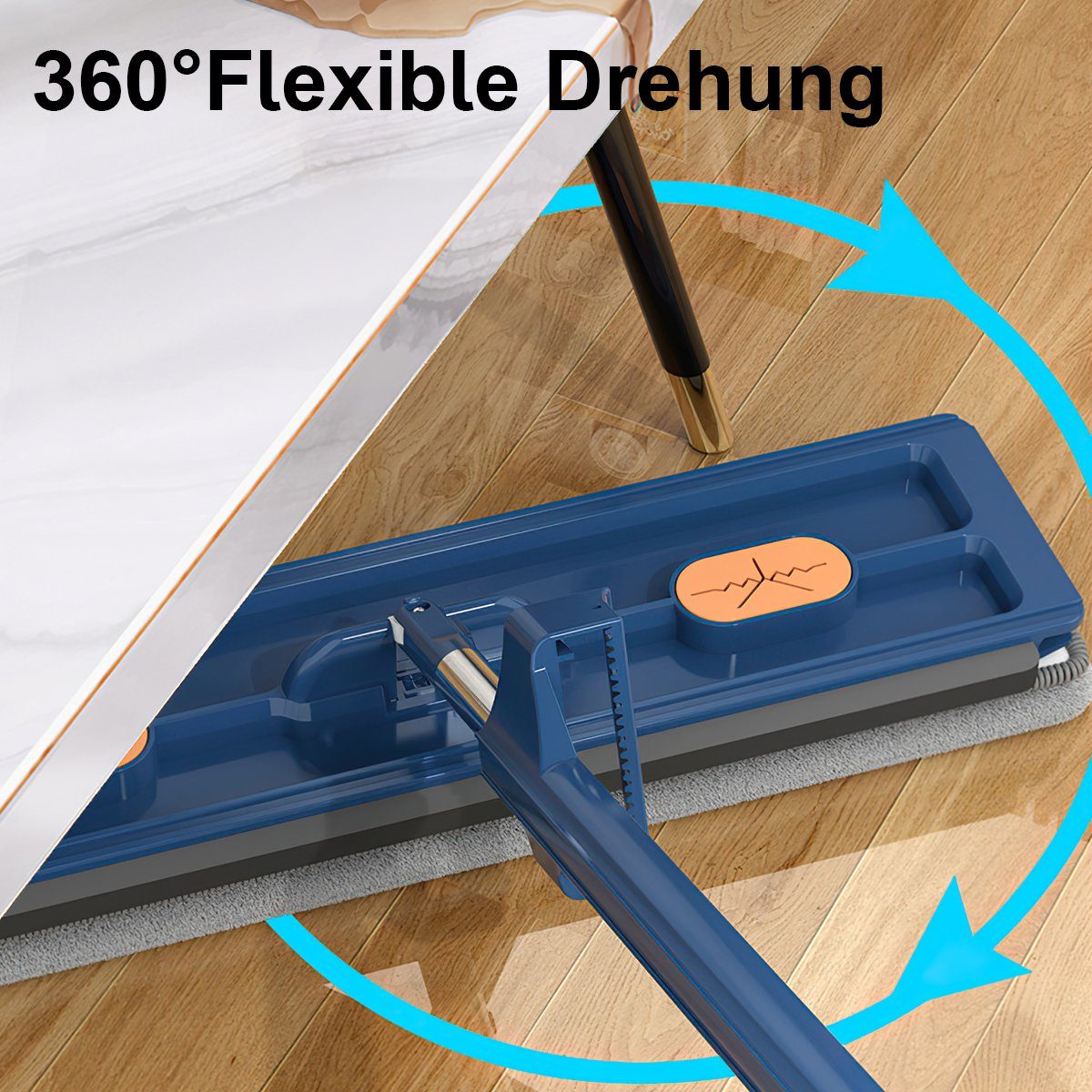 Welikera Wischmopp Wischmopp,42cm großer Wischplatte,Bodenwischer,6 Teile Faserbaumwolle