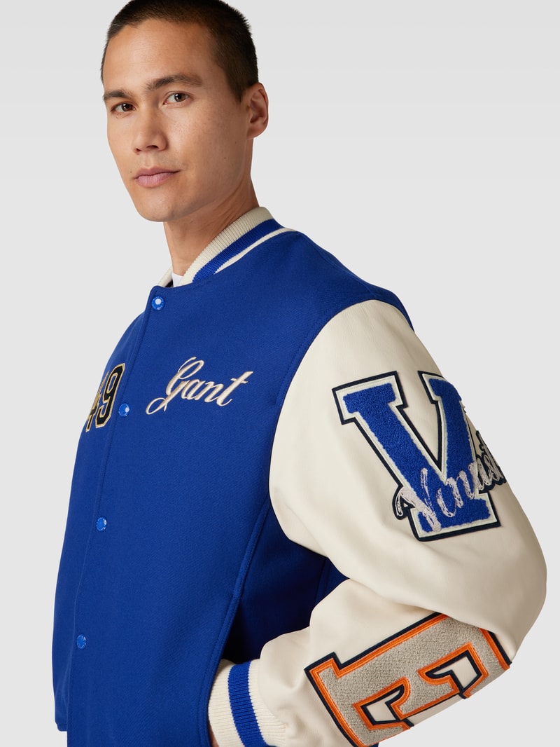 Wolljacke mit Knopfleiste Modell 'PRIDE' in royalblau
