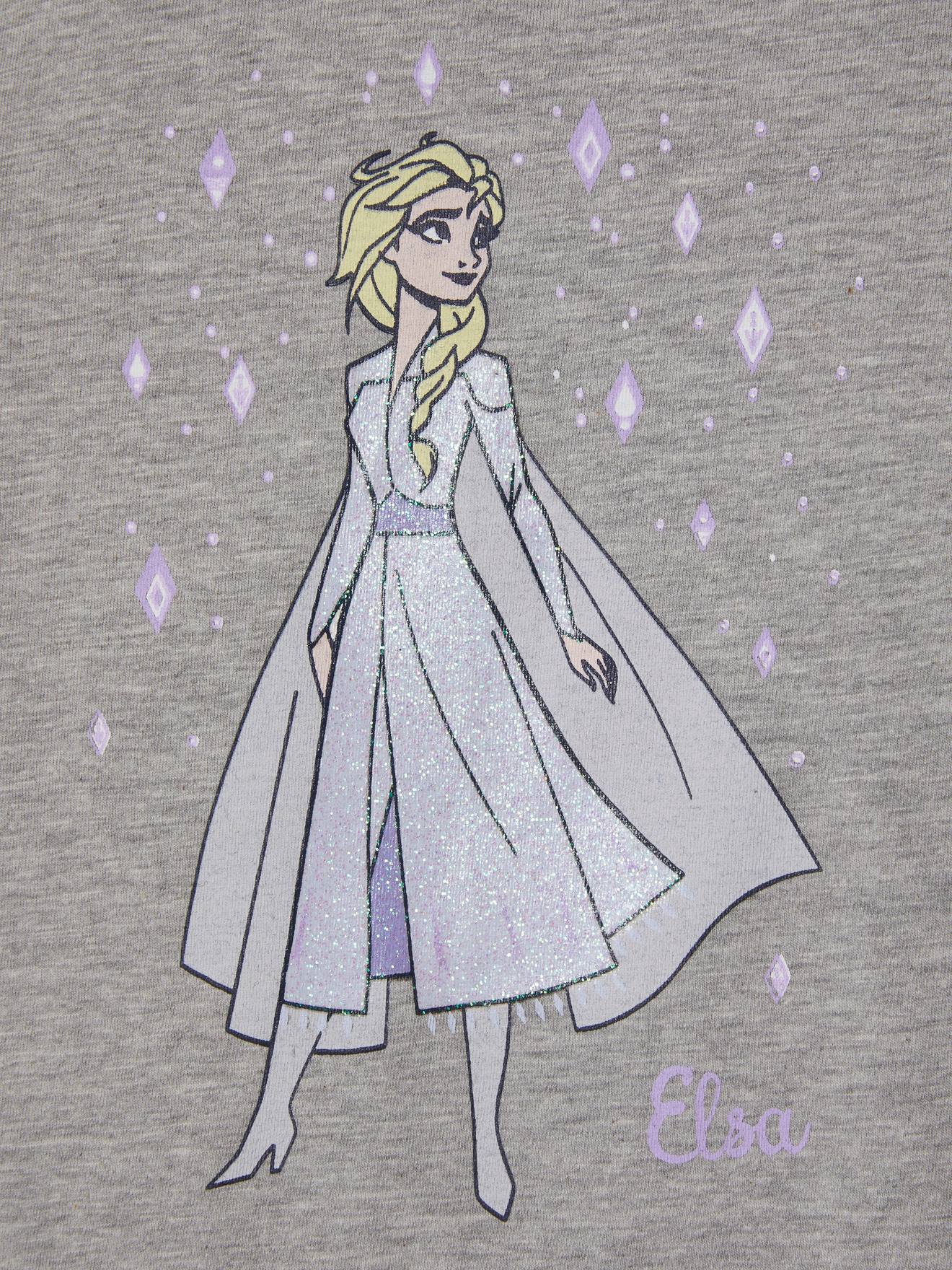 T-shirt fille à volants DS Reine des Neiges® gris chiné