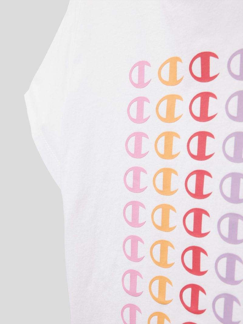 T-Shirt aus reiner Baumwolle mit Label-Print in weiß