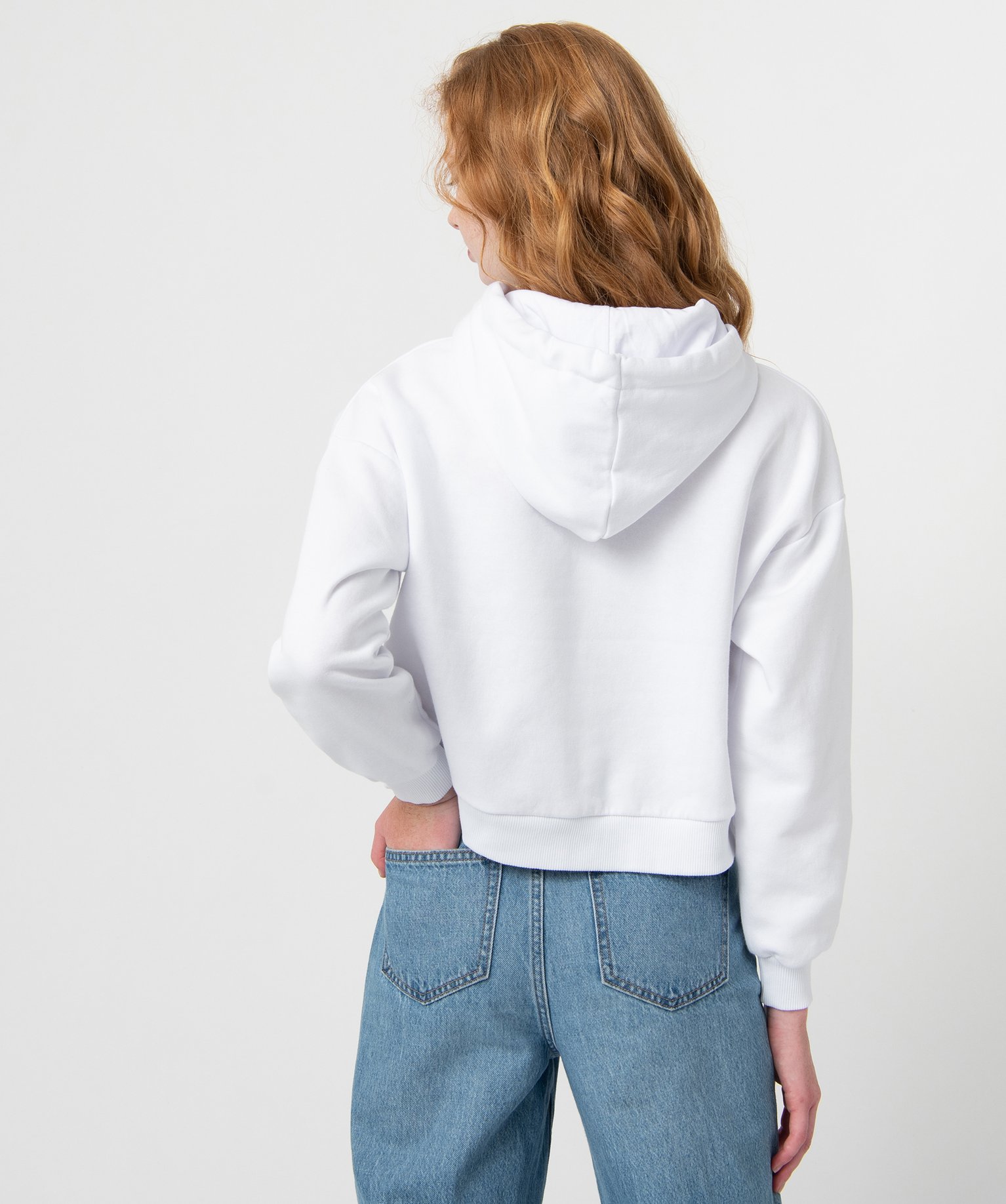 Sweat femme court à capuche - Nasa blanc | GEMO