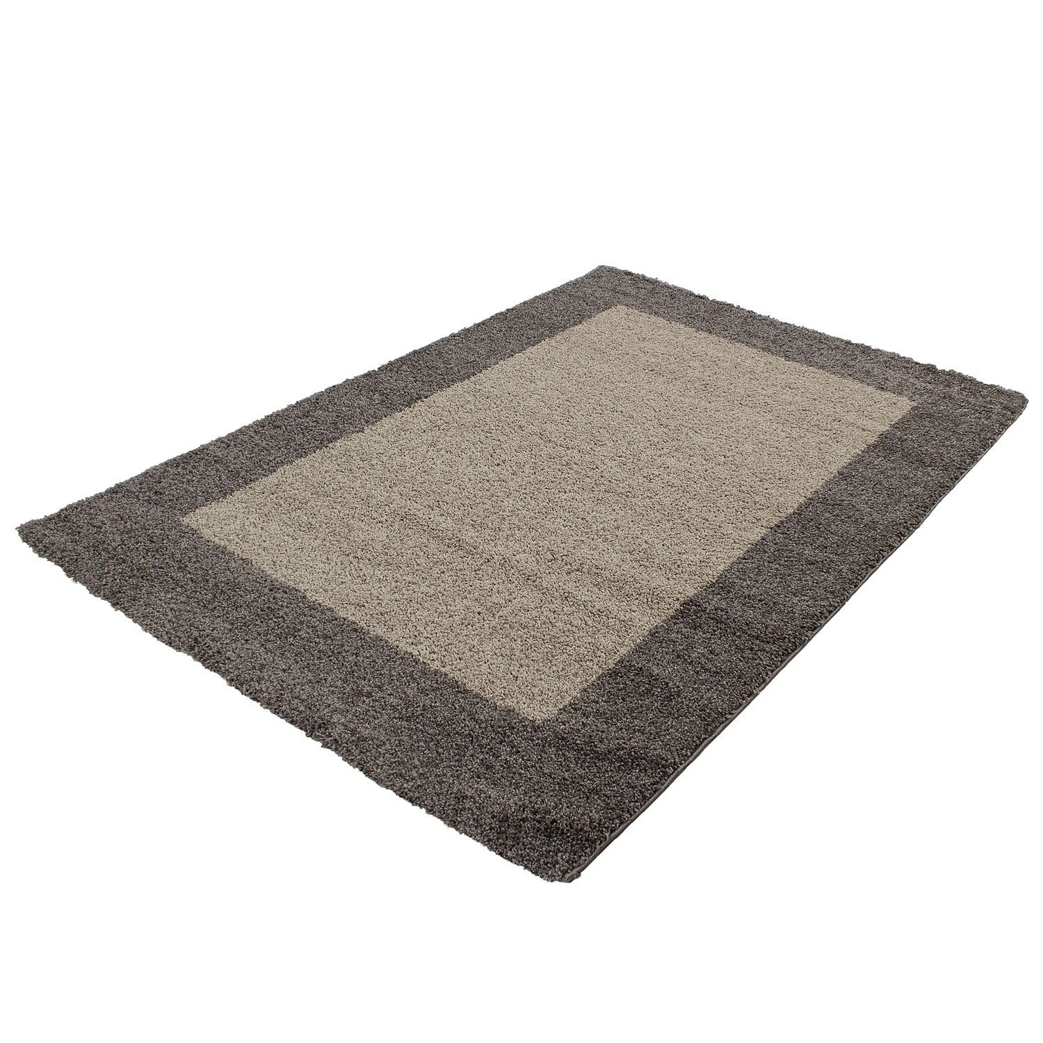 Hochflor-Teppich Shaggy Teppich LIFE TAUPE, SchönesWohnen24