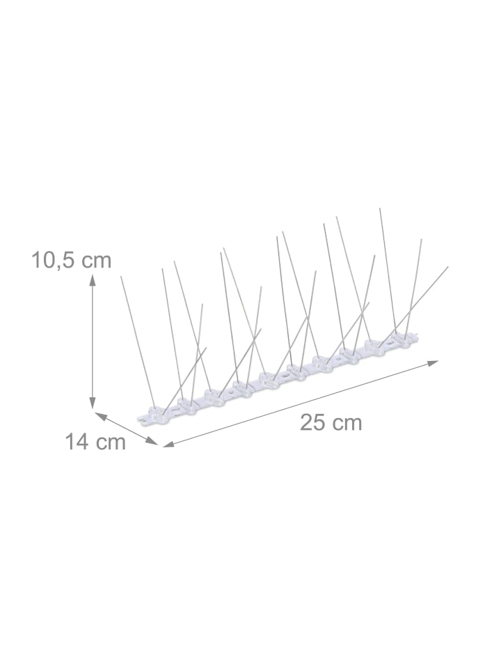relaxdays 12 x Vogelabwehr-Spikes in Silber/ Transparent günstig kaufen onesize