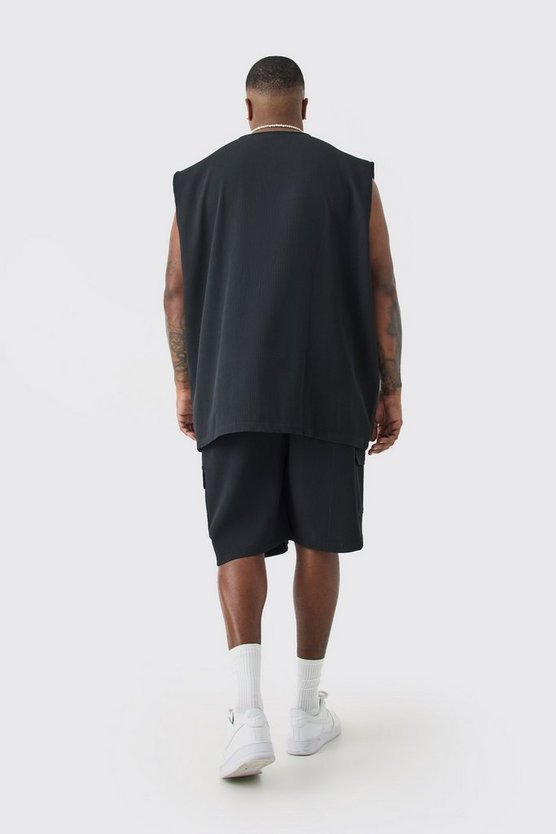 Plus Cargo-Shorts mit elastischem Bund
