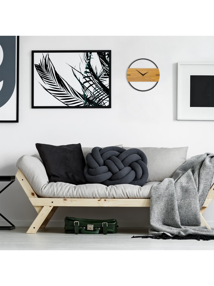 relaxdays Wanduhr in Braun/ Schwarz - Ø 30 cm günstig kaufen onesize