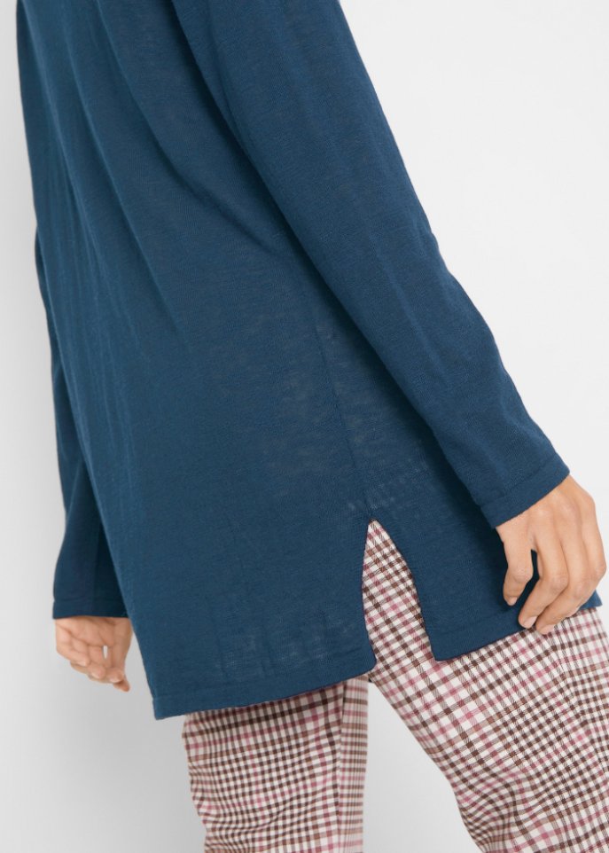 Leichte Baumwoll-Strickjacke aus Slub Qualität