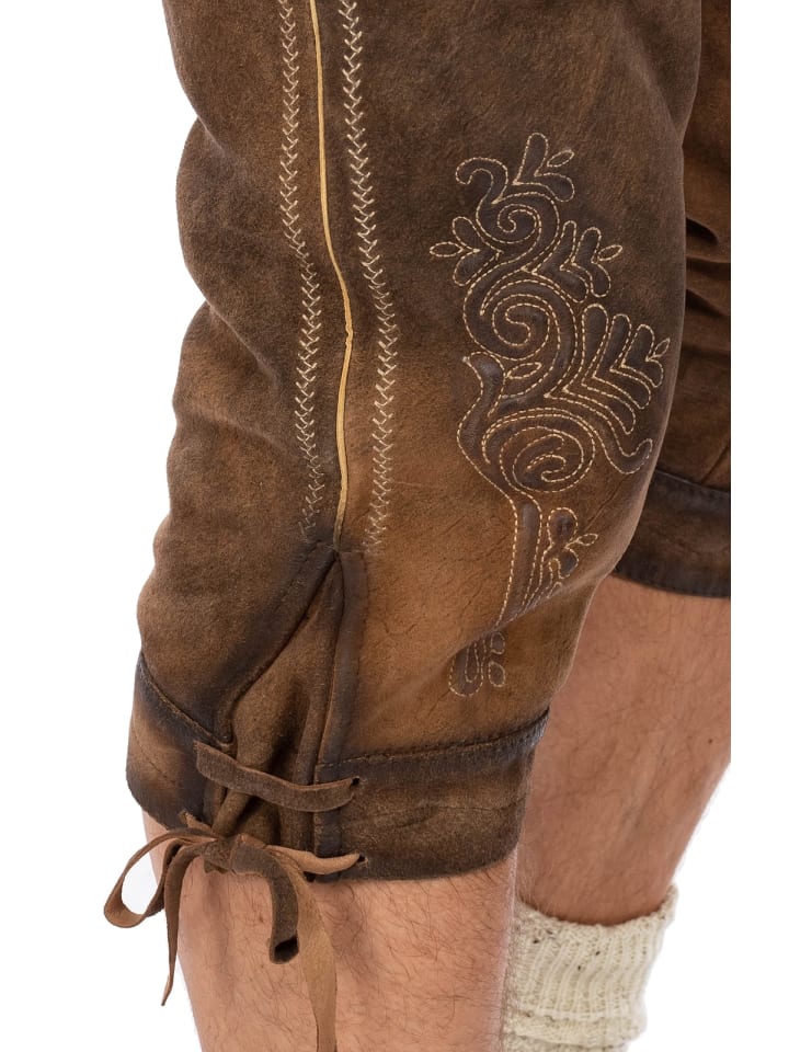 Gwandler Lederhose SEEFELD-gespeckt in braun günstig kaufen