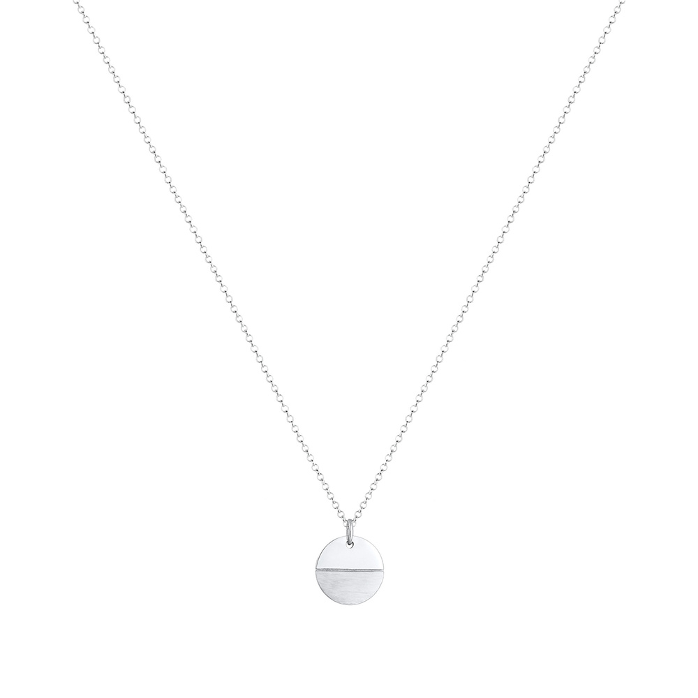 Elli Elli Collier Pendentif plaquette pour dames Look Geo Matte en 925/1000 argent mas Bijoux