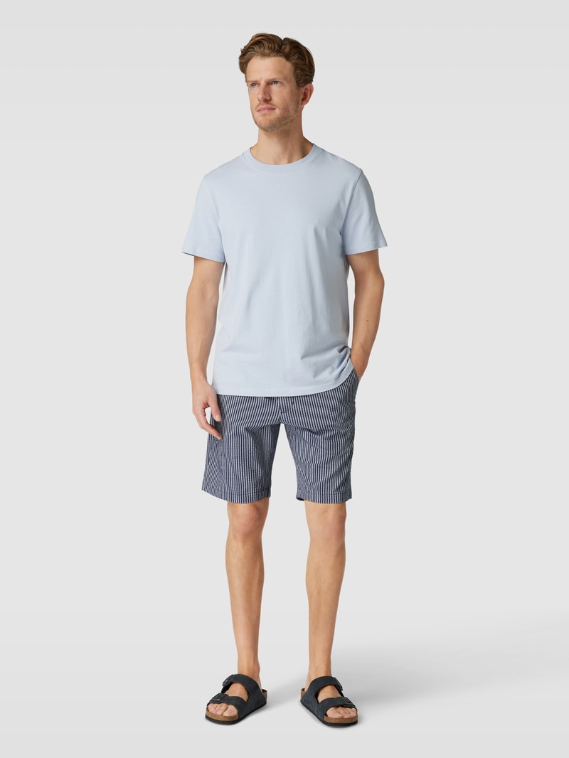 Shorts mit Streifenmuster Modell 'HARLEM' in marineblau
