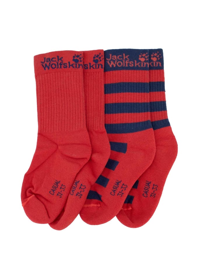 Jack Wolfskin Accessoires Casual Organic Classic socks in Rot günstig kaufen 31-33