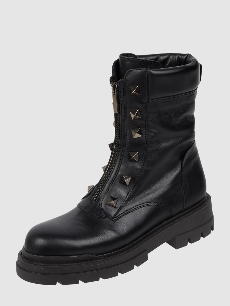 Lederboots mit Nieten in schwarz