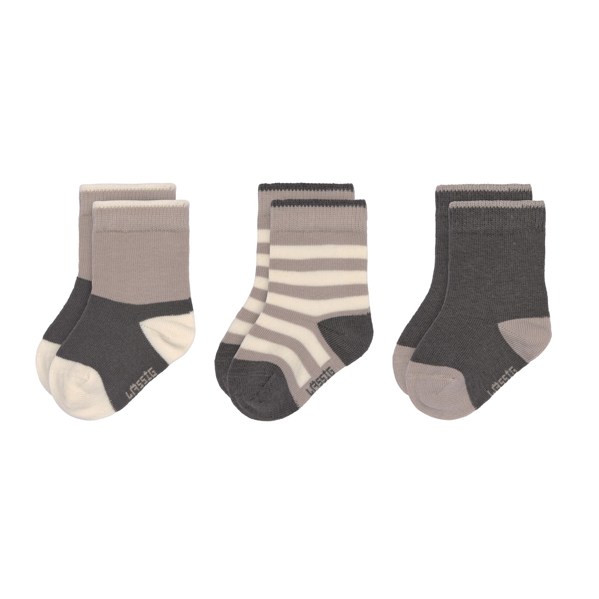 Kinder Socken 3er-Set, Anthrazit Taupe