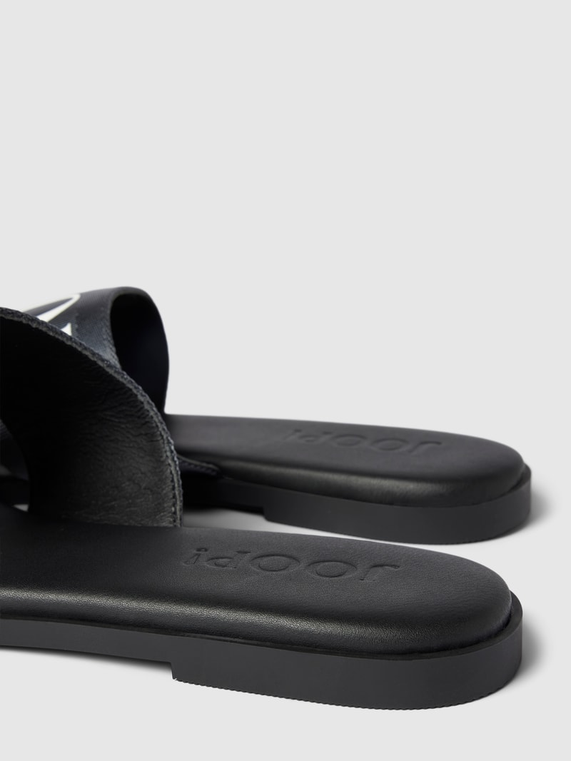 Pantoletten mit Label-Details Modell 'nastro merle' in dunkelblau