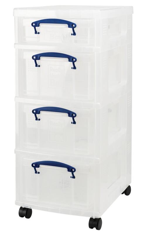 Really Useful Box Aufbewahrungsbox ST1X4C3X9C 3 x 9 l   1 x 4 L Transparent Kunststoff 30 x 40 x 73 cm