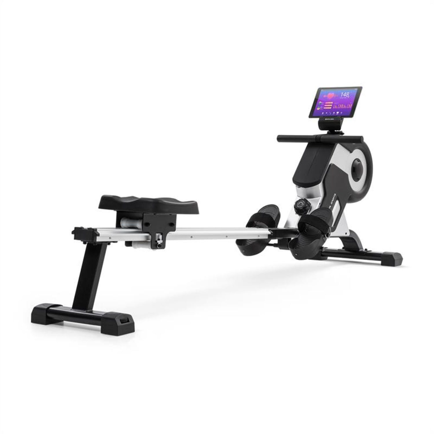 Capital Sports Rudermaschine Stream M1 Magnetrudergerät 105cm LC-Display 8 Stufen Aluminium, Rudergerät für Zuhause Sport Rowing Machine Fitnessgerät Sportgerät Trainingsgerät