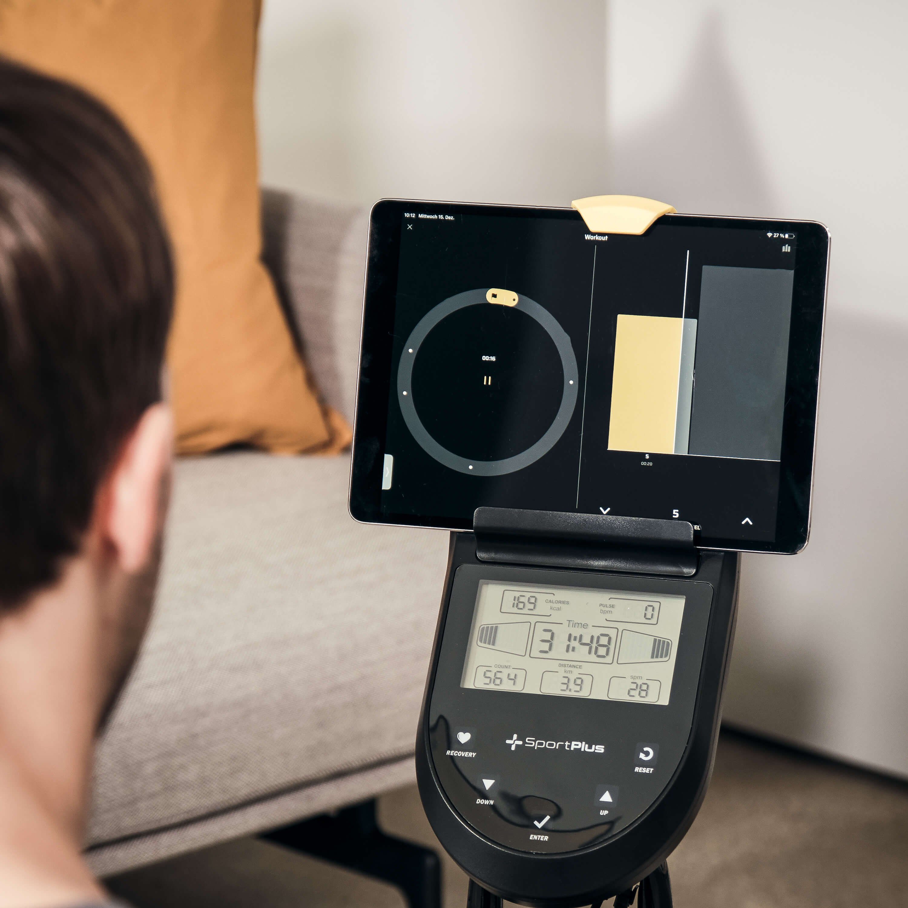 SportPlus Rudergerät SP-MR-1200-B-iE, Rudergerät, App Kompatibilität, klappbar, Magnet, 8 Widerstandsstufen