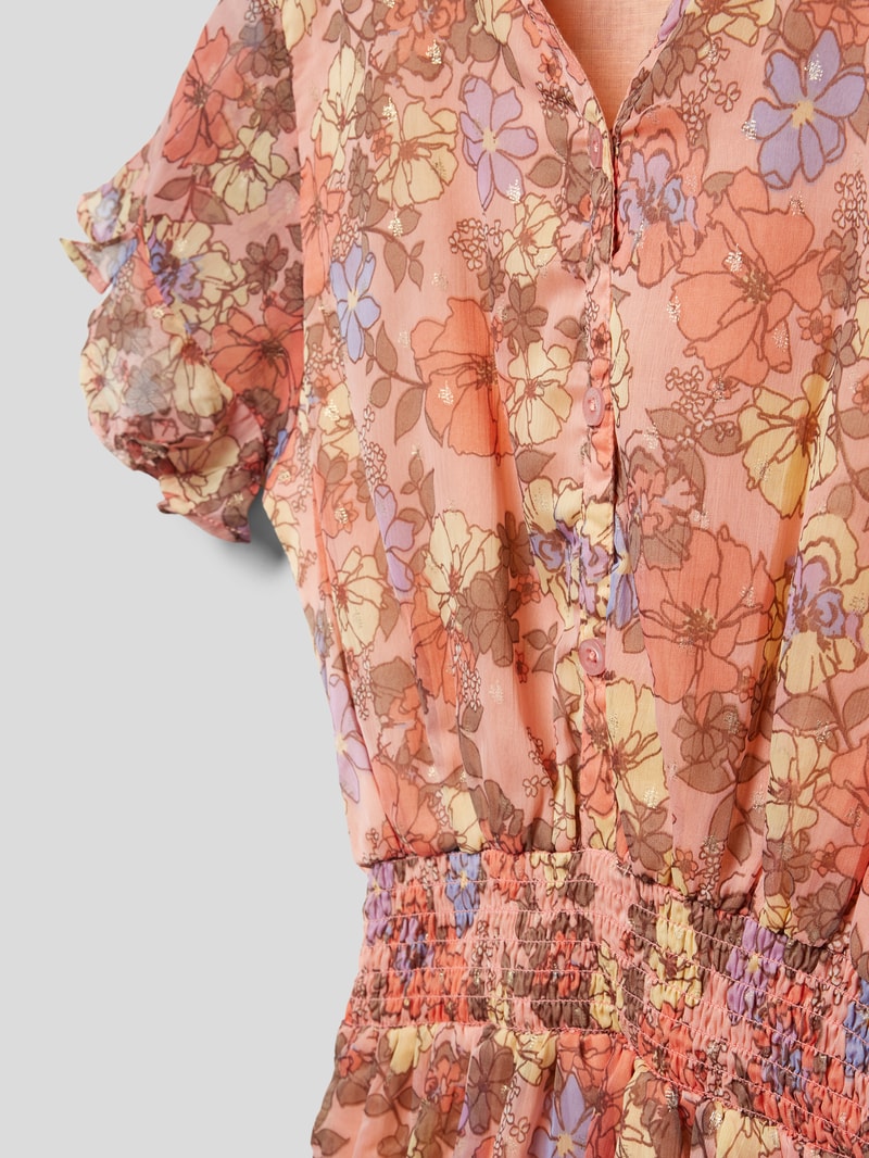 Blusenkleid mit Allover-Muster in orange