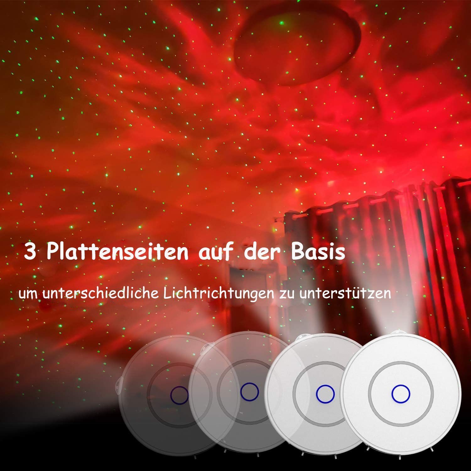 KREATE Projektionslampe Projektionslampe LED Nachtlicht Sternenhimmel, Sternenhimmelfarbe, Bunt, einfarbig, Langlebiger wiederverwendbarer Sternenlichtprojektor