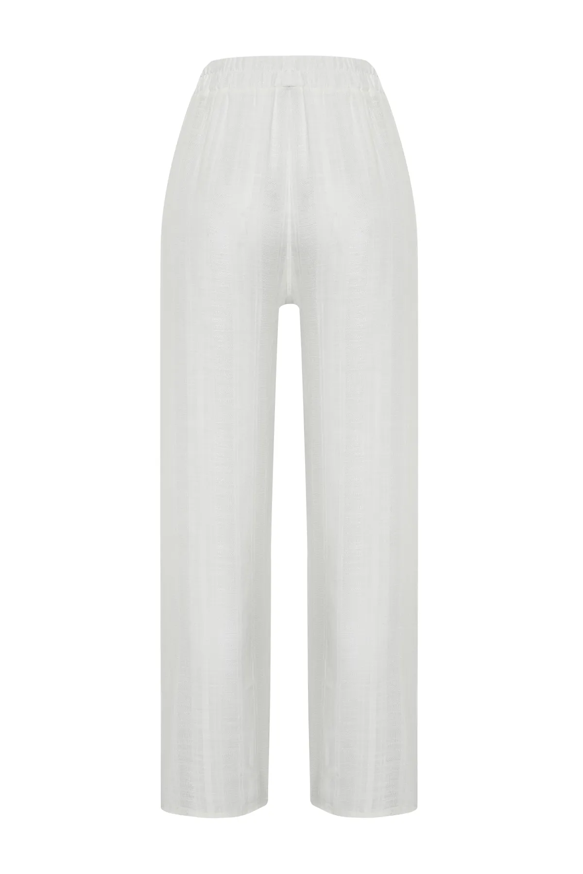 Trendyol Collection  Weiße gewebte Hose mit Schlitz TBESS24PL00016