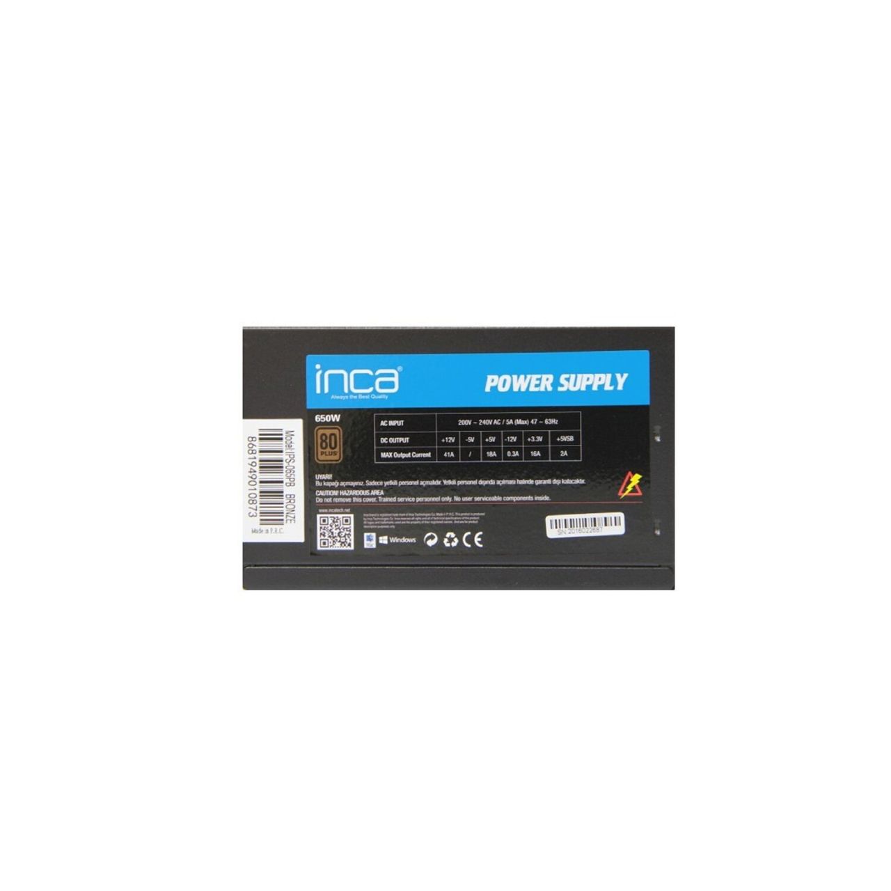 Inca IPS-650 80  BRONZE Netzteil für den PC 650W Leistung