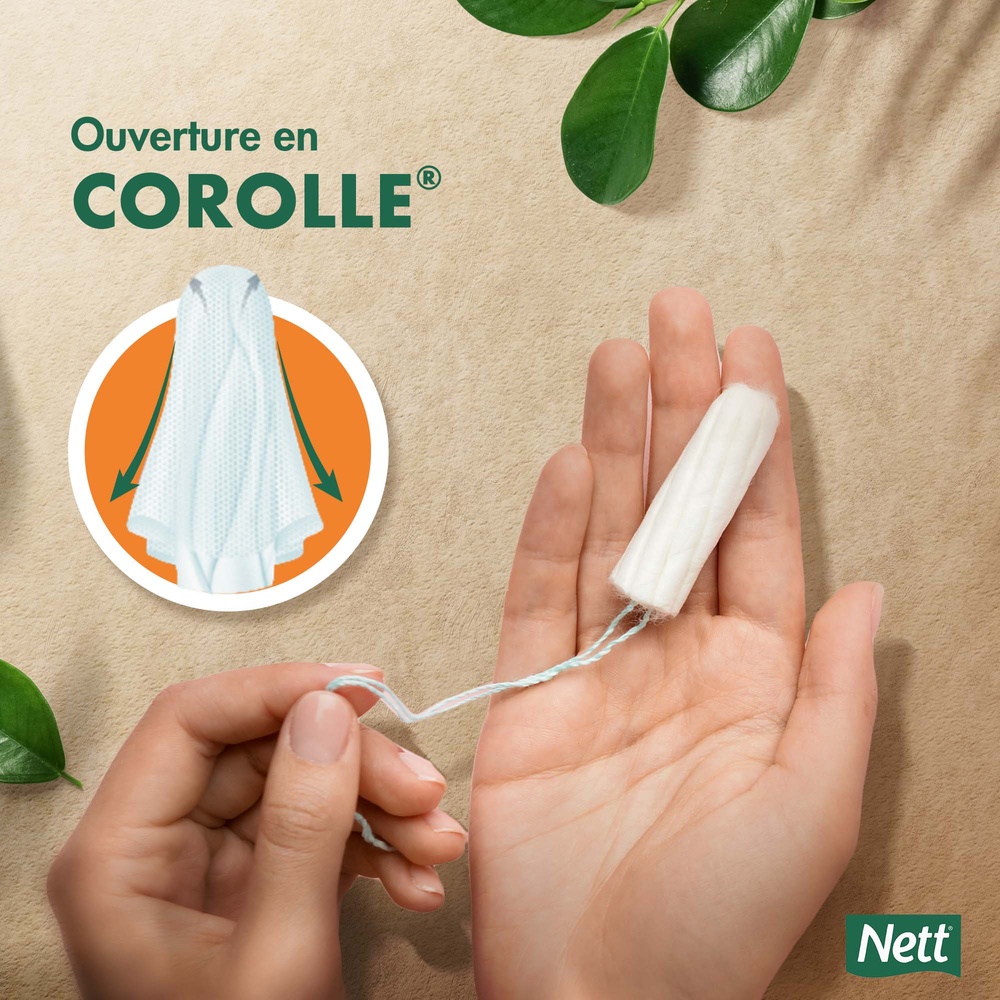 nett Boite de 16 Tampons en Coton Bio avec Applicateur Super 16 Unités Tampon