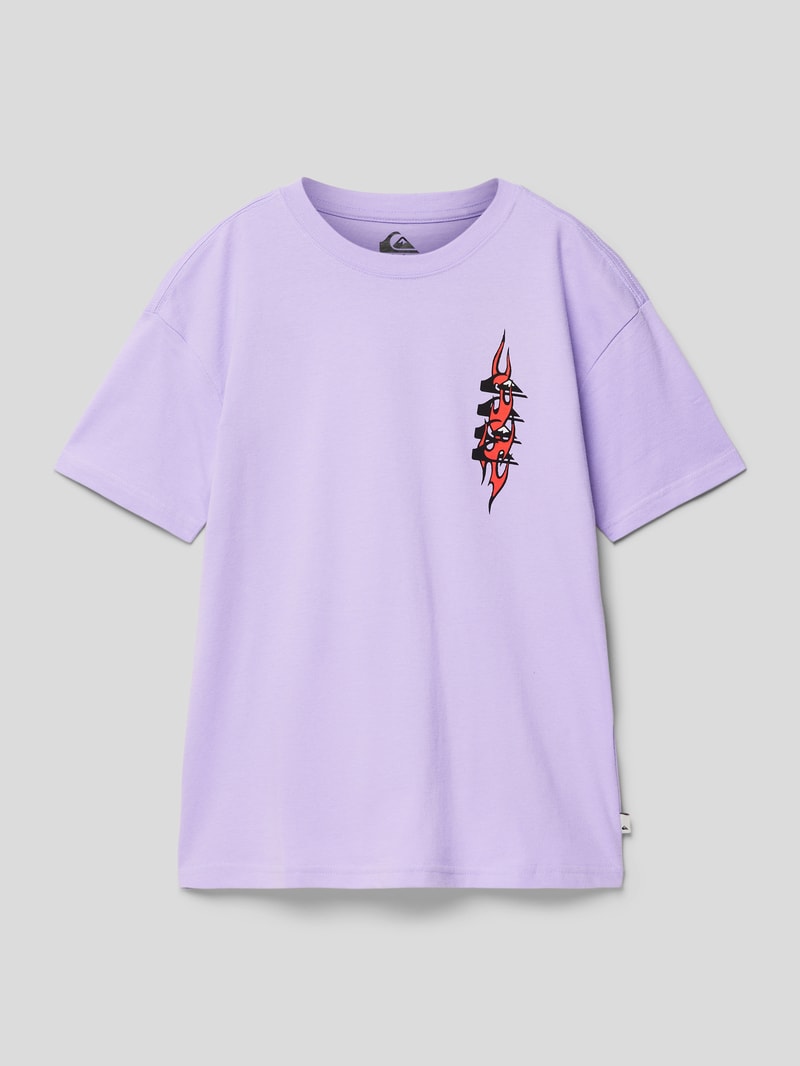 T-Shirt mit Label-Print Modell 'RADICAL' in flieder