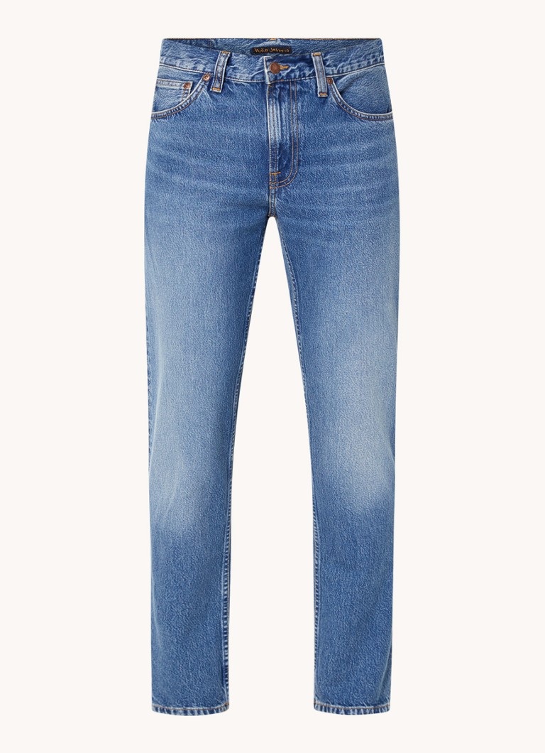Blugi cu croială dreaptă Nudie Jeans Gritty Jackson, decolorare medie