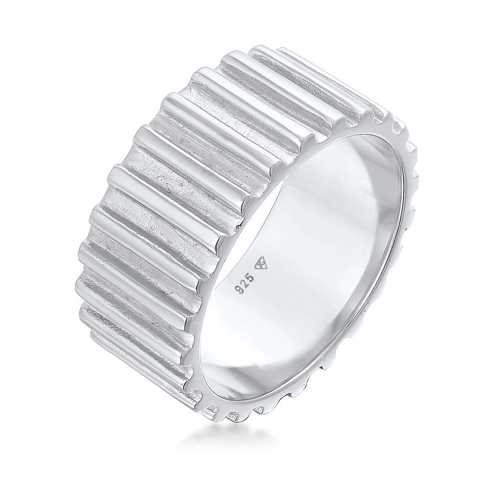 Elli PREMIUM Elli PREMIUM Bague Bracelet femme rainures tendance en argent sterling 925 rhodié Bague