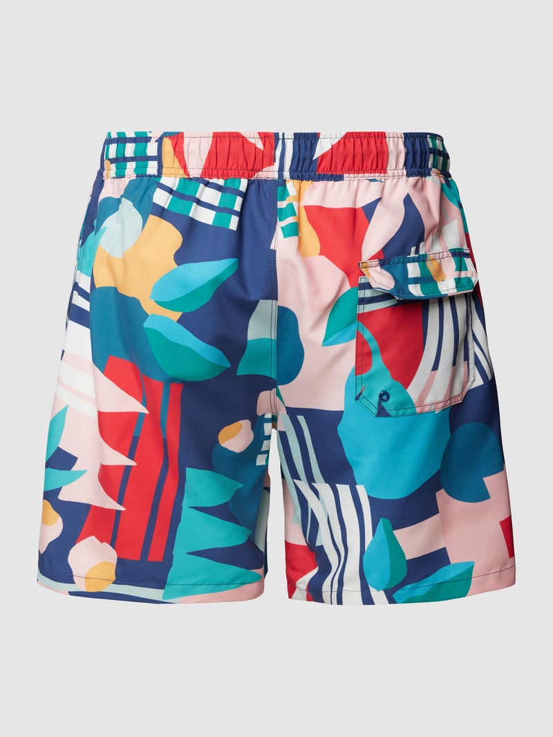 Badehose mit Allover-Muster Modell 'NEWPORT BAY' in blau