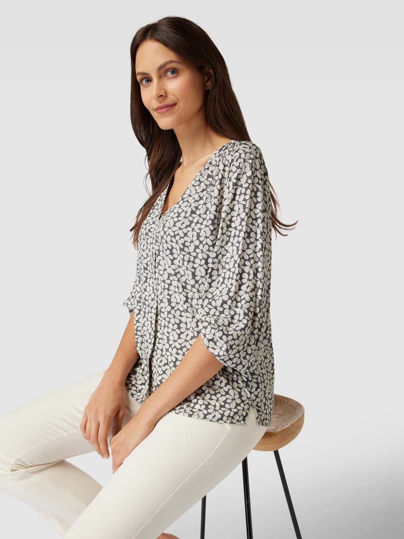 Bluse mit Allover-Muster in hellgrau