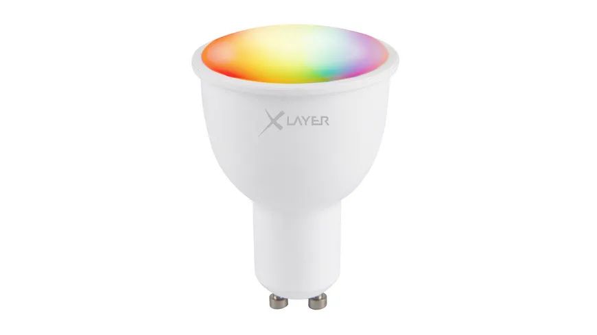 XLayer Smart Home WiFi LED GU10 - 4.5 Watt Lampe - Birne Mehrfarbig, Dimmbar, Warm- und Kaltweiß