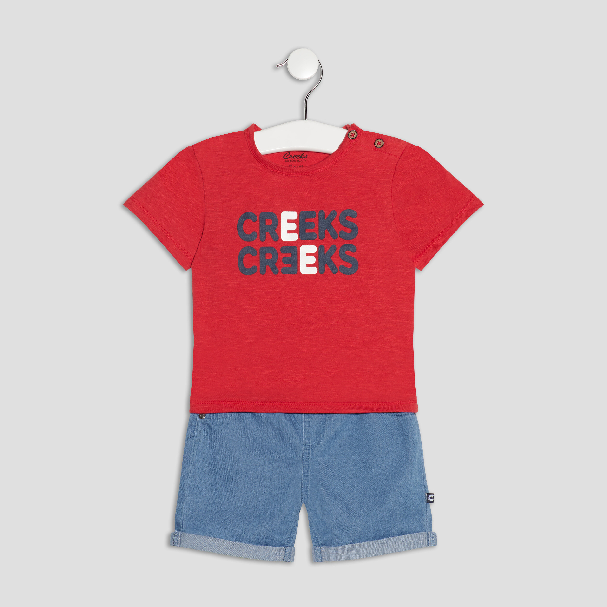 Ensemble 2 pièces Creeks rouge bébé garçon | La Halle
