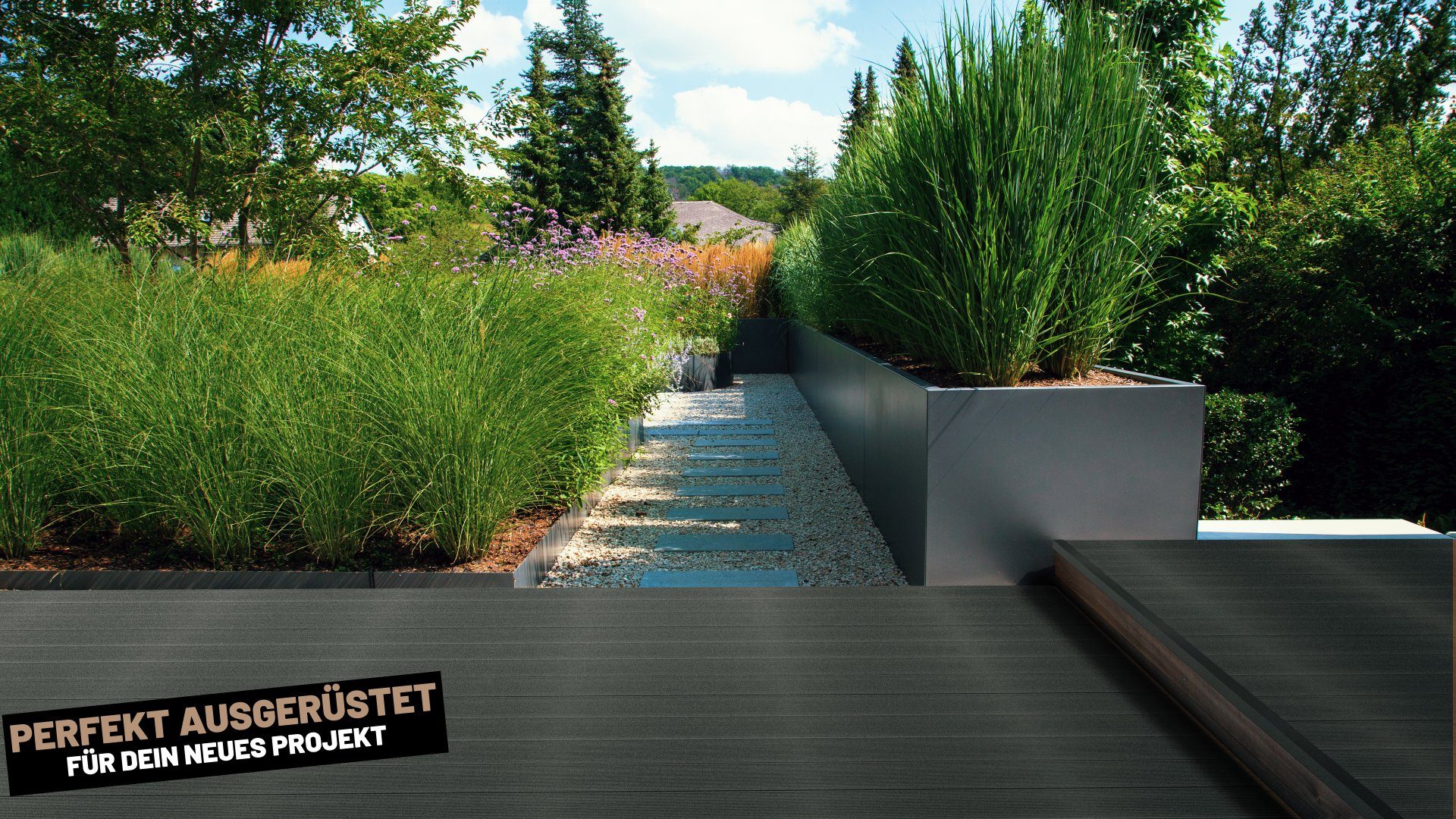 Endorphin Terrassendielen ® 18m² Anthrazit WPC Terrassendielen Komplettset