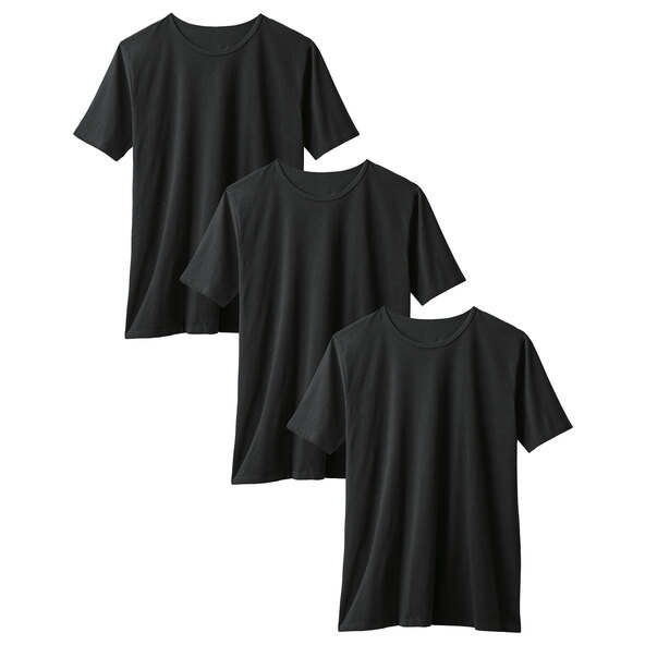 T-Shirts, schwarz, 3er Set