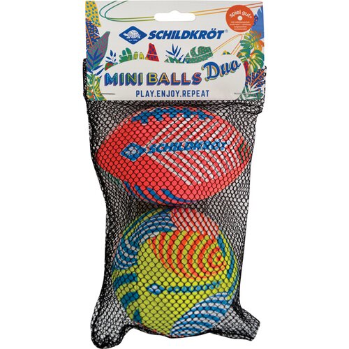 SCHILDKRÖT MINI-BALL-DUO PACK, SET BESTEHEND AUS 1 VOLLEY UND 1 AMERICAN FOOTBALL, Ø 9 CM