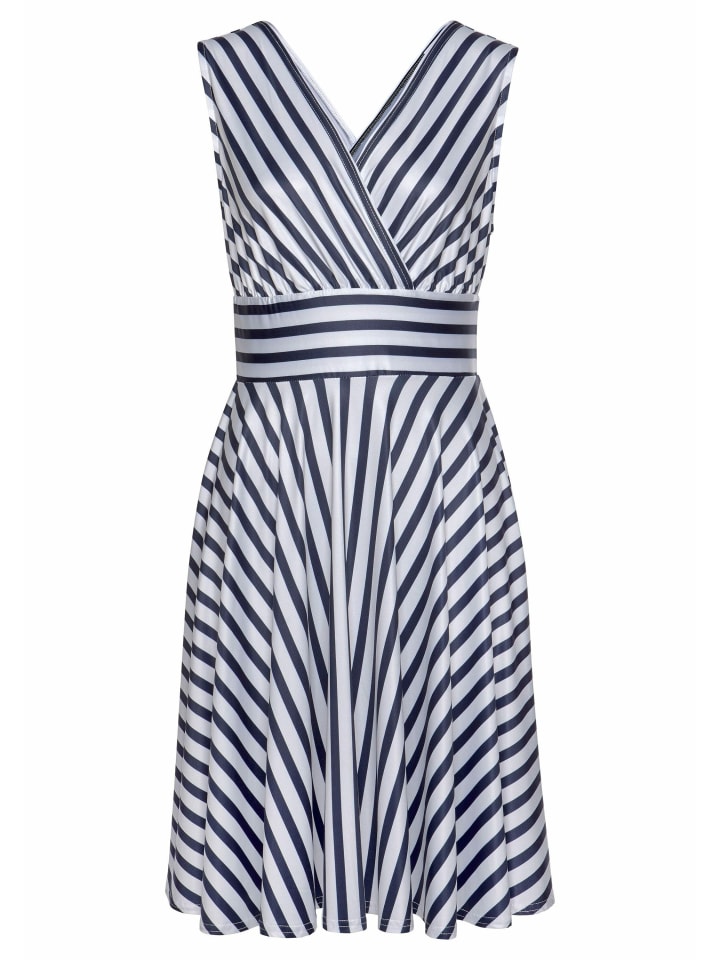 LASCANA Sommerkleid in marine-weiß-gestreift günstig kaufen