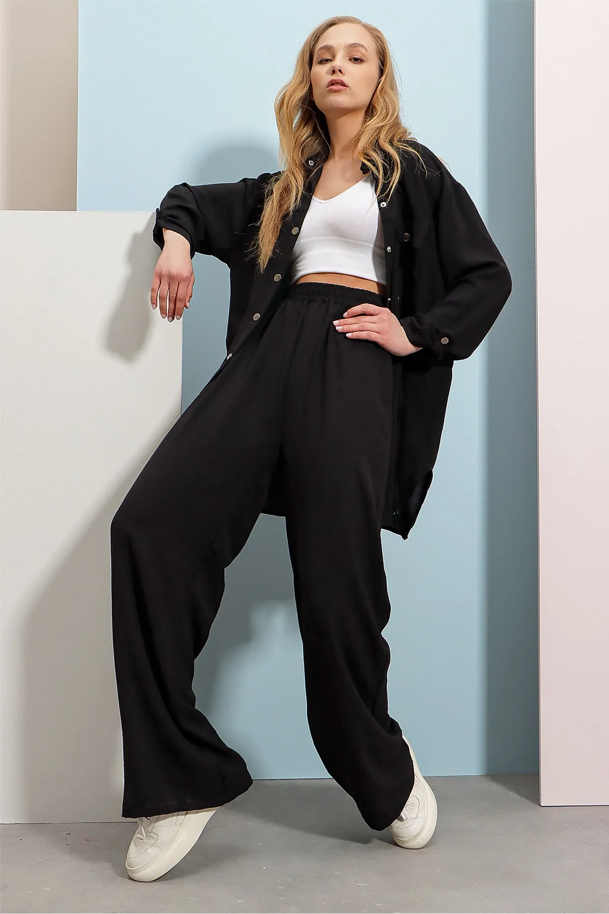 Trend Alaçatı Stili  Zweiteiler - Schwarz - Regular Fit