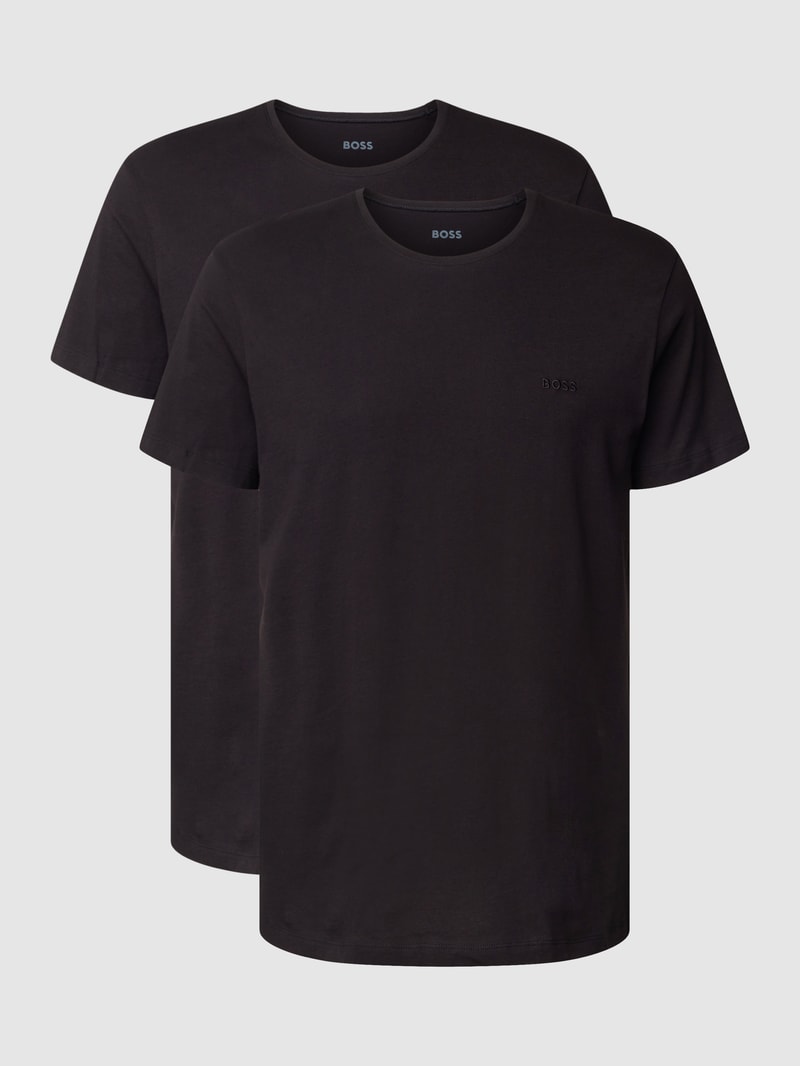 T-Shirt mit Rundhalsausschnitt im 2er-Pack Modell 'ComfortS' in schwarz
