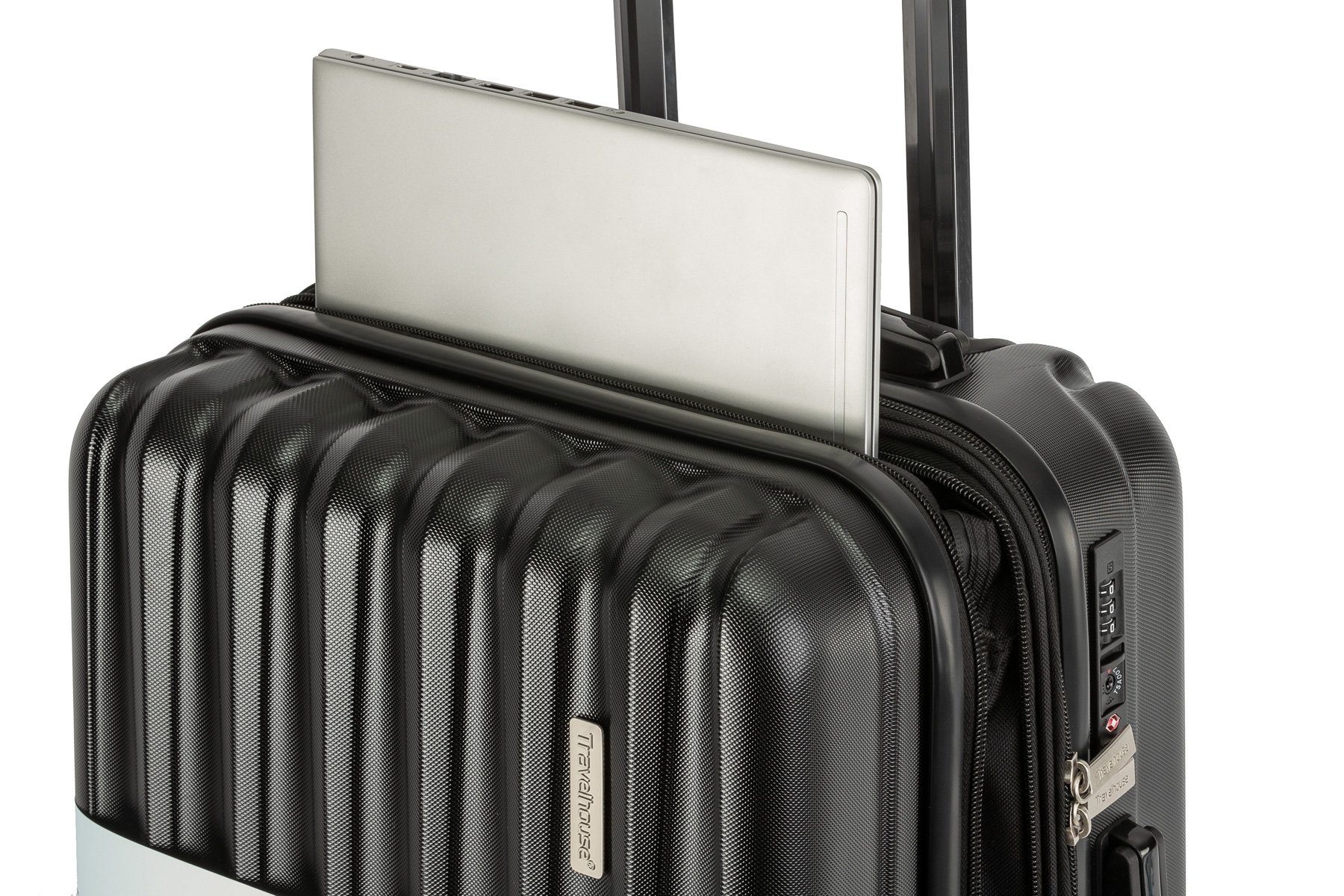 Travelhouse Handgepäck-Trolley Porto, 4 Rollen, Laptopfach in Dehnfalte, Schnellzugriff mit Reißverschluss