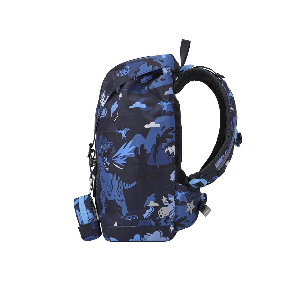 Frii of Norway Ergonomischer Schulrucksack 22L Dinosaur Dark Blue