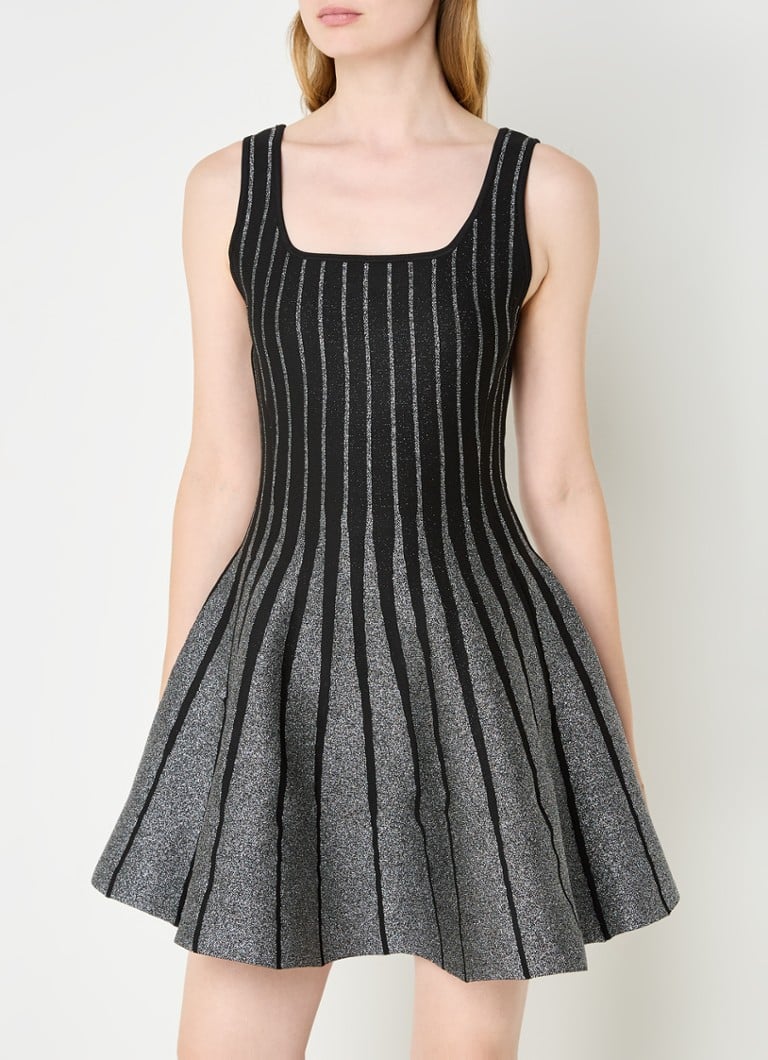 Maje Mini dress with lurex and stripe print