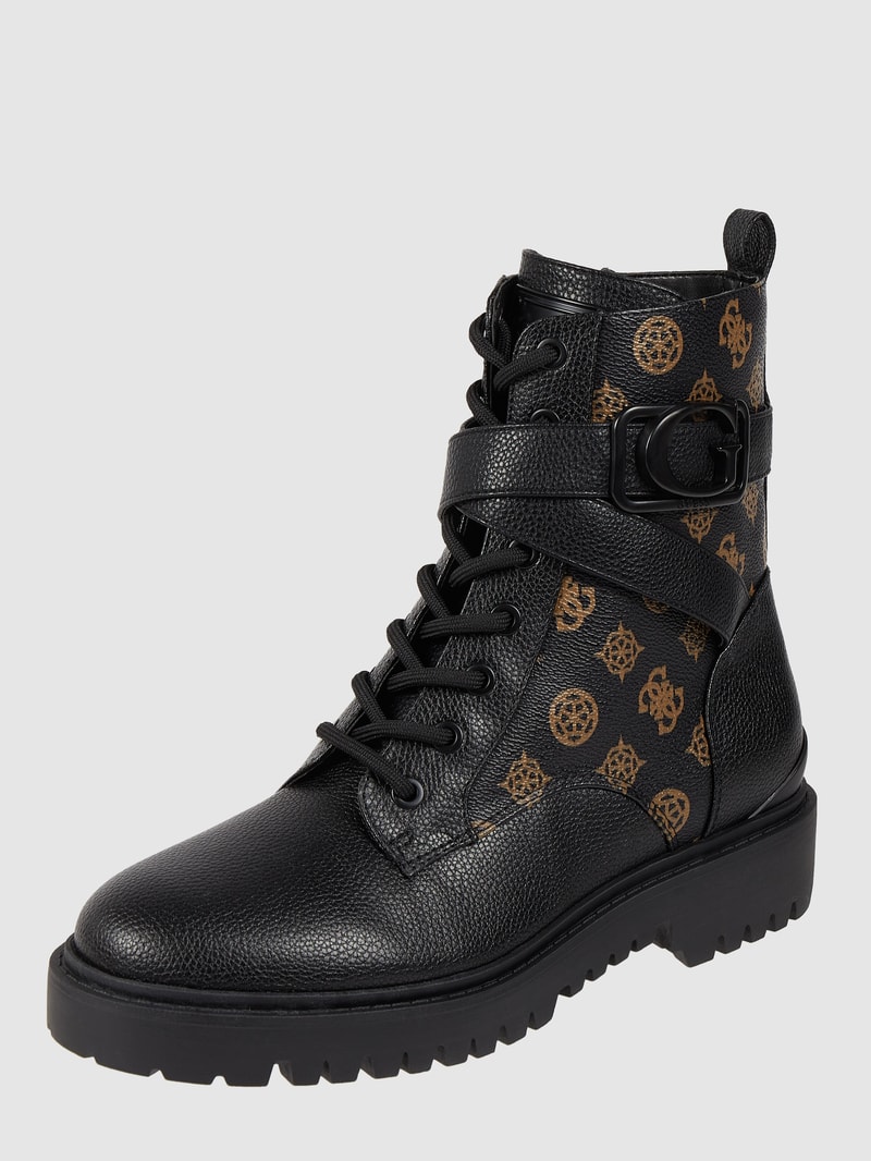 Boots mit Logo-Muster in schwarz