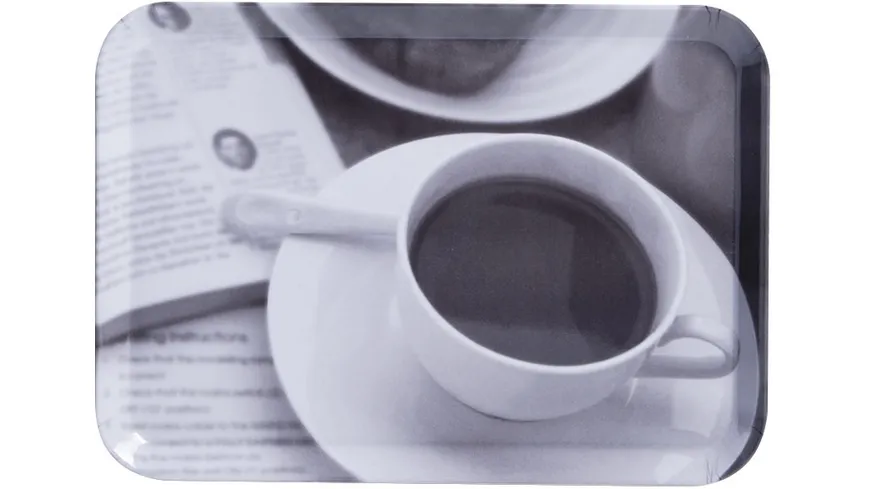 zeller Tablett aus Melamin Kaffee-Design 30,5x22cm