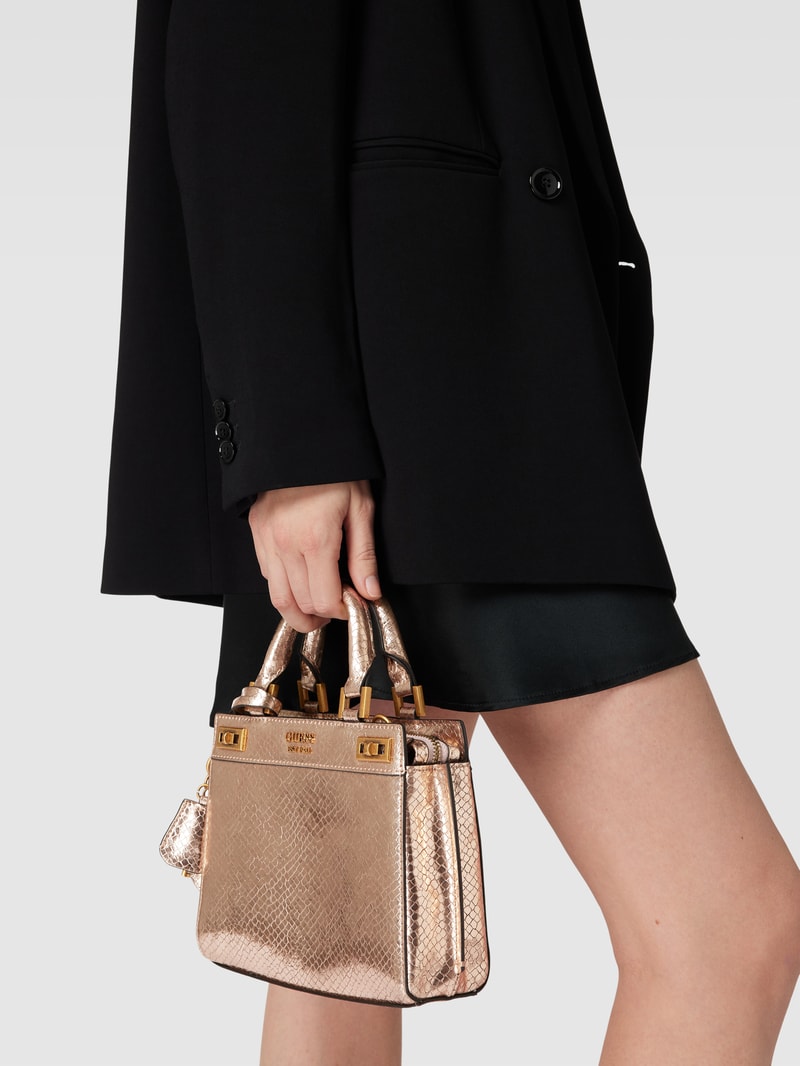 Handtasche im Metallic-Look Modell 'KATEY MINI SATCHEL' in rose gold