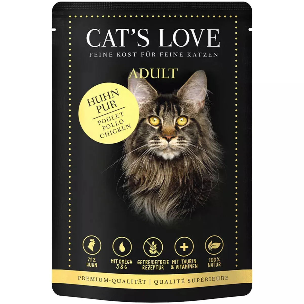 Cat's Love Nassfutter Huhn Pur mit Leinöl & Brennnessel