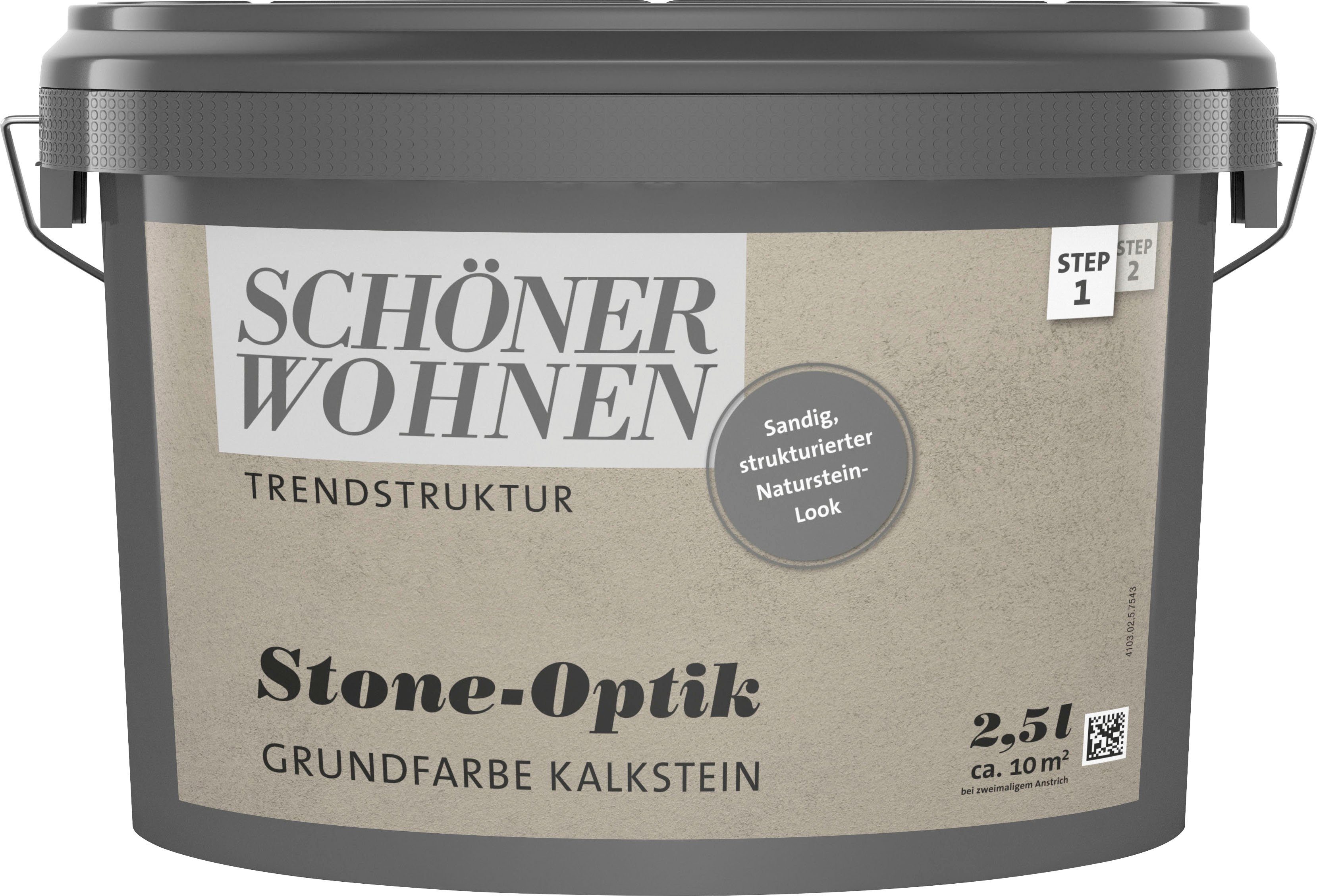 SCHÖNER WOHNEN FARBE Wand- und Deckenfarbe TRENDSTRUKTUR Stone-Optik Grundfarbe, einzigartige Oberflächen mit sandig strukturiertem Stein-Effekt