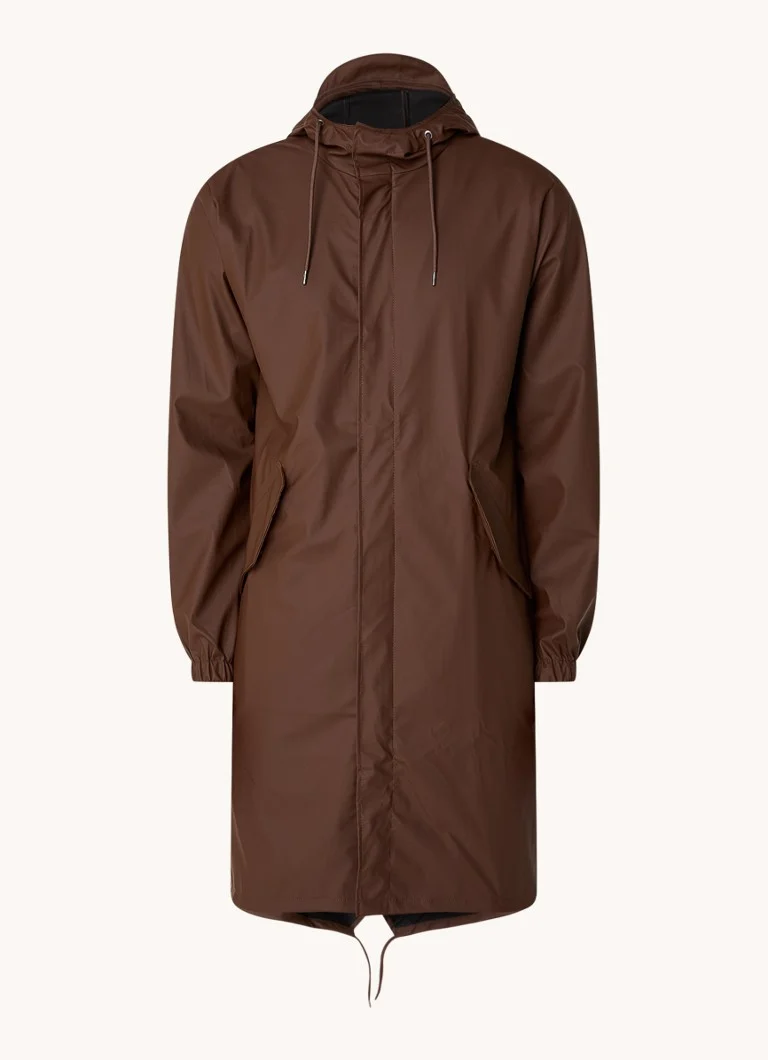Rains Fishtail parka with hood and flap pockets